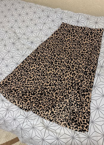 Kadın Kahverengi Yılan Desenli Pilili Uzun Etek - Görsel 3