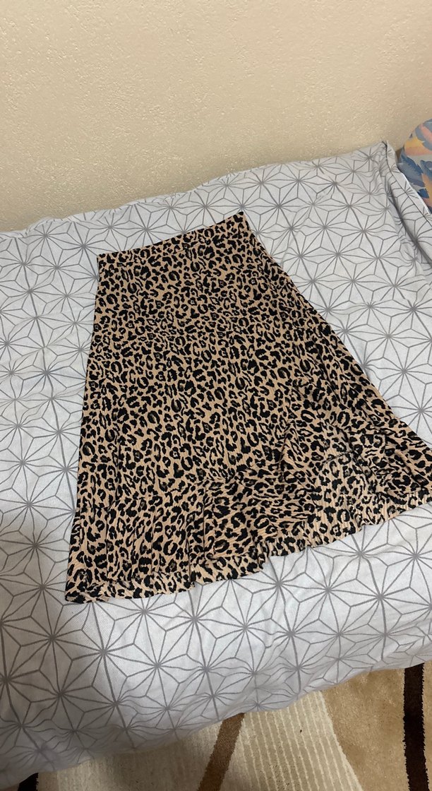 Kadın Kahverengi Yılan Desenli Pilili Uzun Etek - Görsel 2