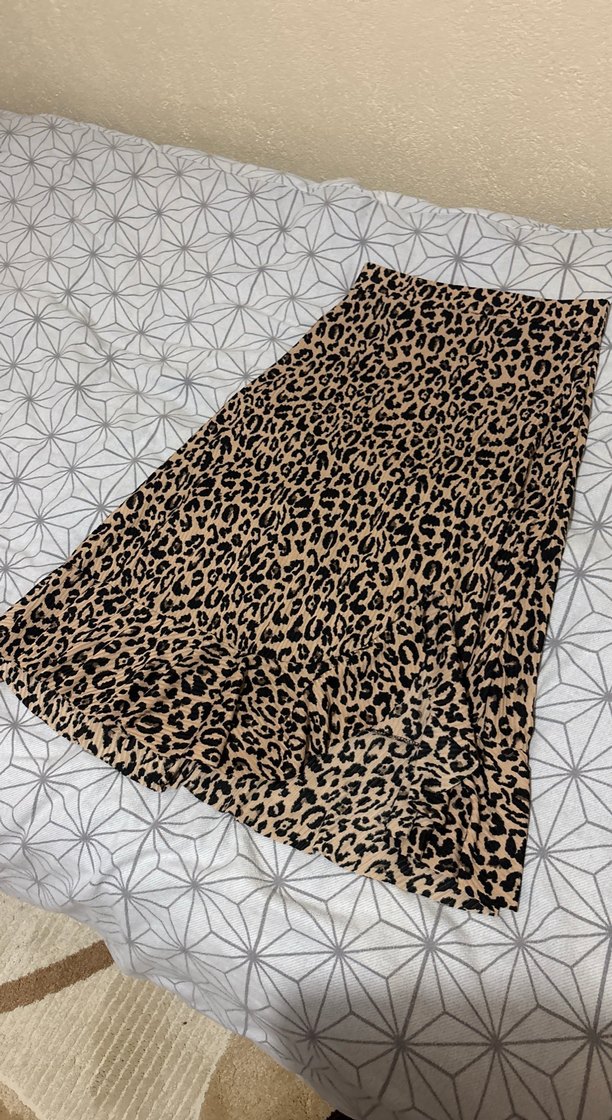 Kadın Kahverengi Yılan Desenli Pilili Uzun Etek - Görsel 3