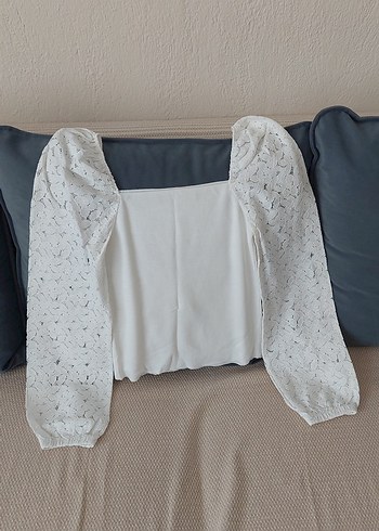 Koton Dantel Detaylı Beyaz Straplez Bluz