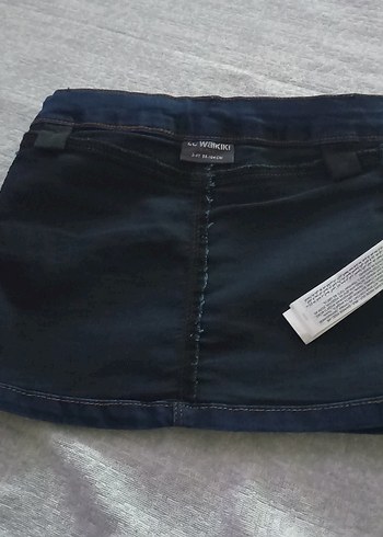 Koyu Mavi Kız Denim Mini Etek - Görsel 7