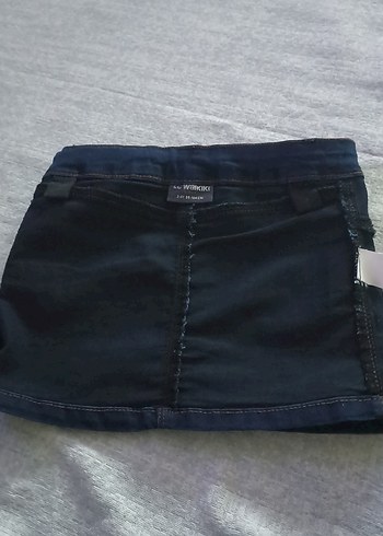 Koyu Mavi Kız Denim Mini Etek - Görsel 8