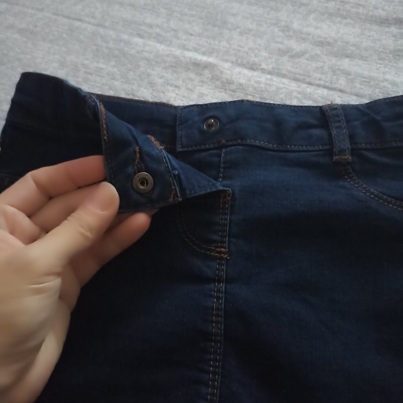 Koyu Mavi Kız Denim Mini Etek - Görsel 2