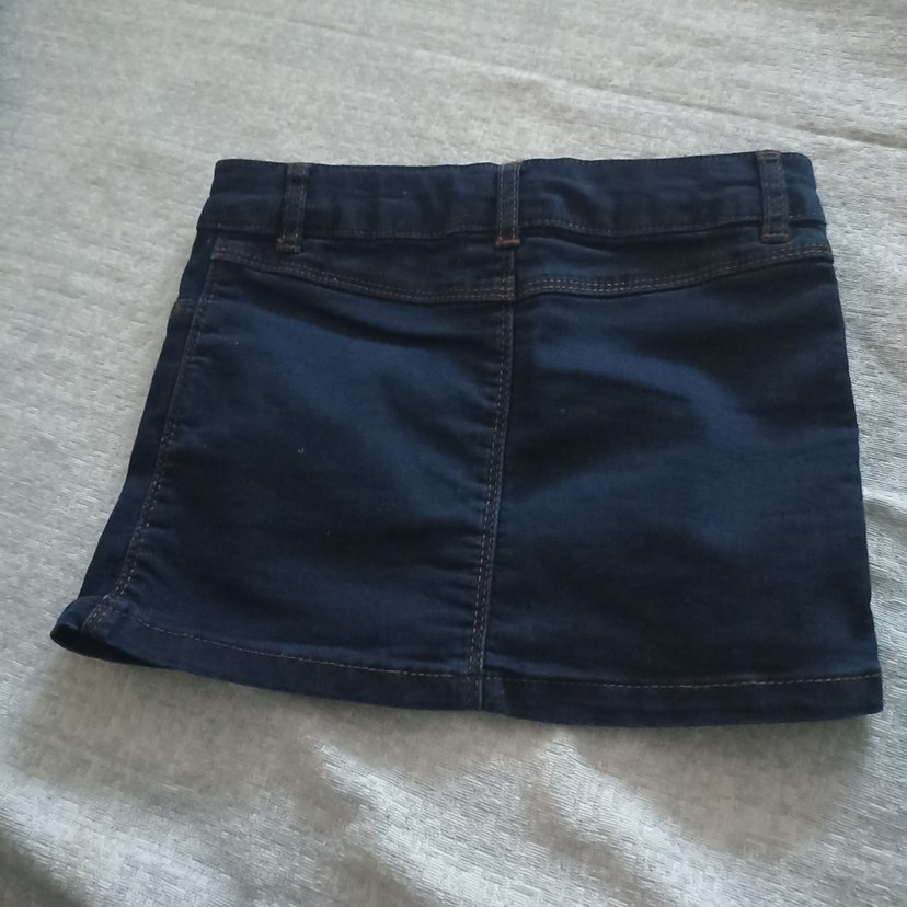 Koyu Mavi Kız Denim Mini Etek - Görsel 5