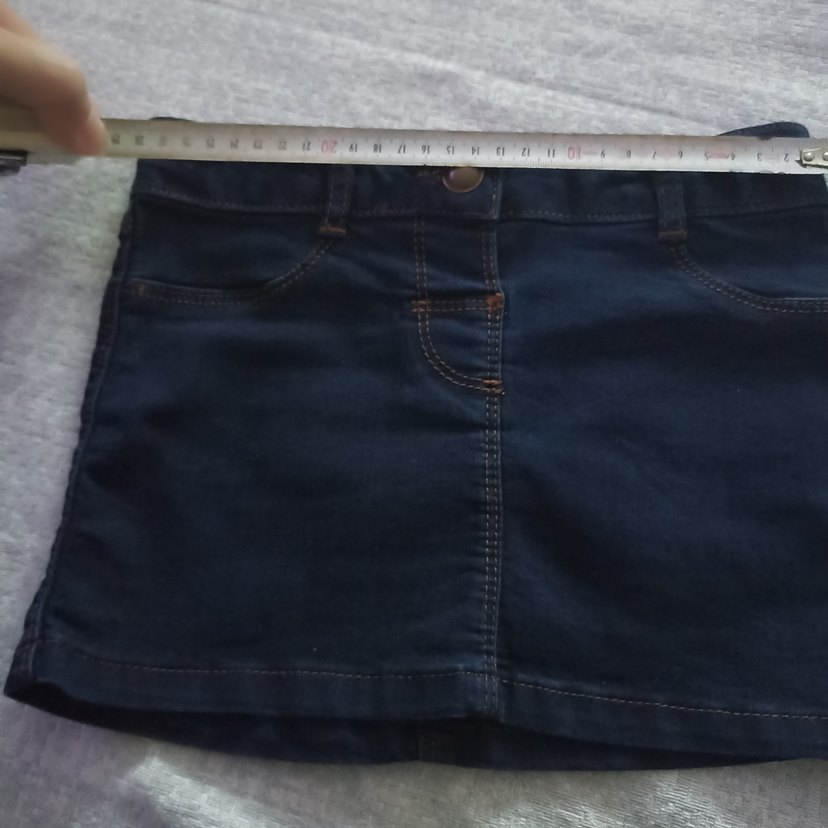 Koyu Mavi Kız Denim Mini Etek - Görsel 3