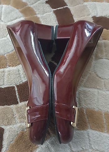 Bordo Rugan Kadın Klasik Topuklu Ayakkabı - Görsel 8