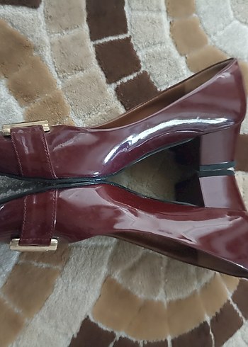 Bordo Rugan Kadın Klasik Topuklu Ayakkabı - Görsel 7