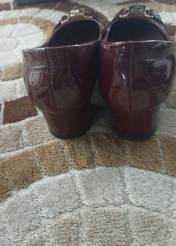 Bordo Rugan Kadın Klasik Topuklu Ayakkabı - Görsel 10