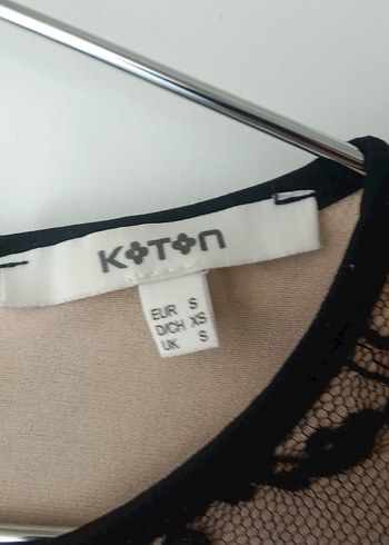 Koton Dantel Detaylı Siyah Elbise