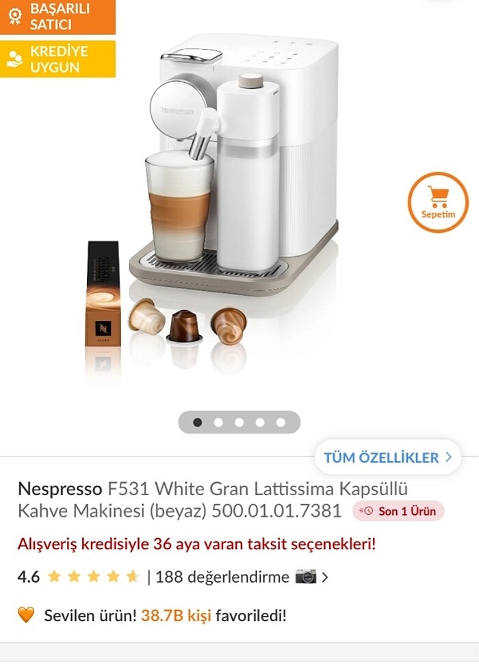 Nespresso F531 kahve makinesi - Görsel 3