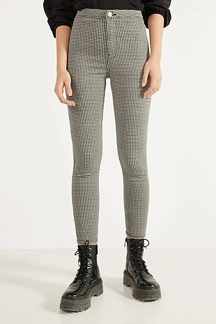 Bershka ekoseli pantolon