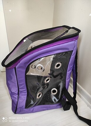 Mor kedi taşıma çantası