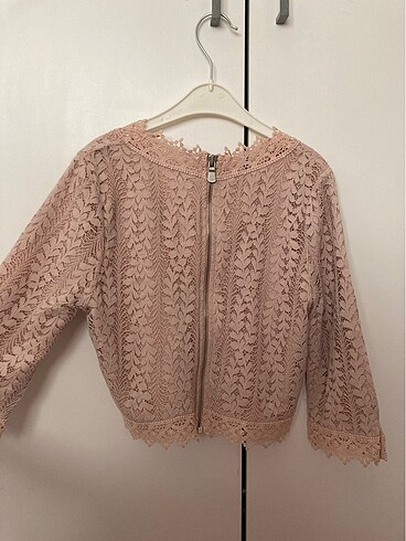 River Island Dantelli bluz toz pembe