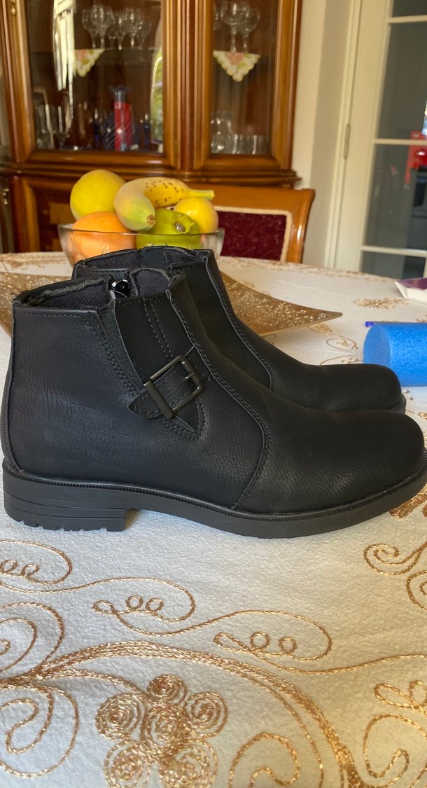 Tokalı Siyah erkek Botu Blok Topuklu - Görsel 2