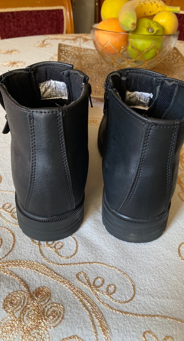 Tokalı Siyah erkek Botu Blok Topuklu - Görsel 4