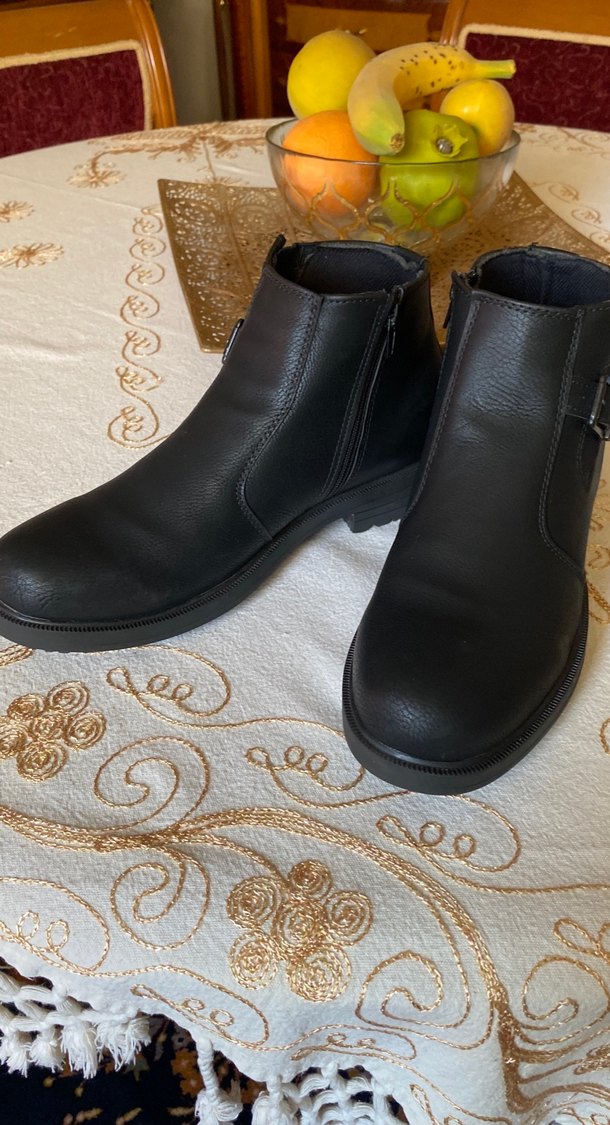 Tokalı Siyah erkek Botu Blok Topuklu - Görsel 3