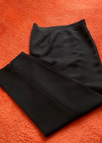 Siyah Kadın Uzun Kollu Düğmeli  blazer ceket pantolon takım - Görsel 5