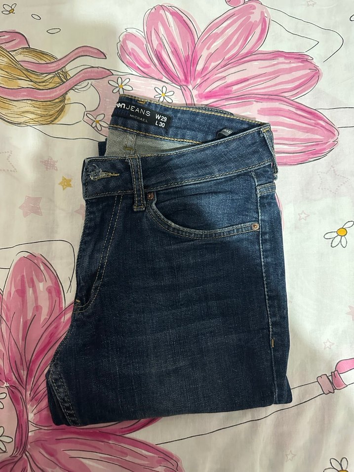 Erkek  Fit Mavi Denim Jean - Görsel 4