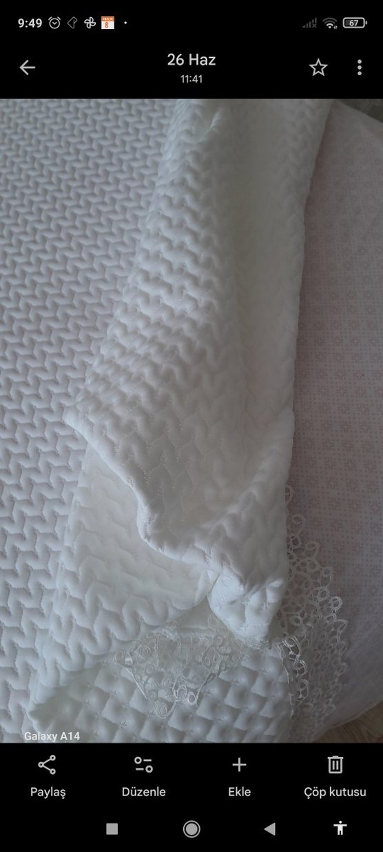 Dantel Detaylı Beyaz Yatak Örtüsü - Görsel 3