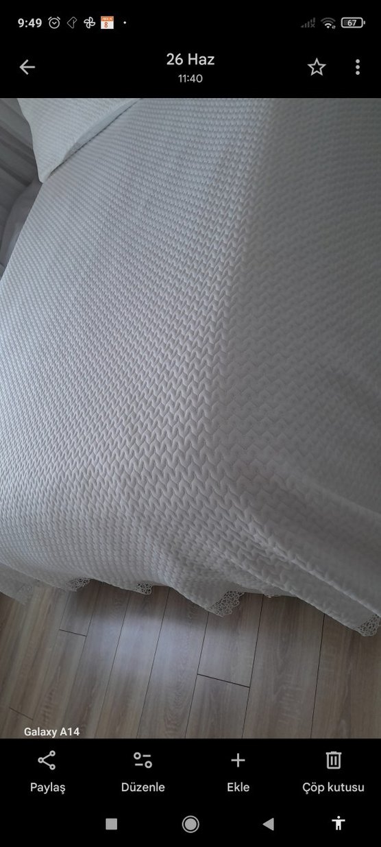 Dantel Detaylı Beyaz Yatak Örtüsü - Görsel 4