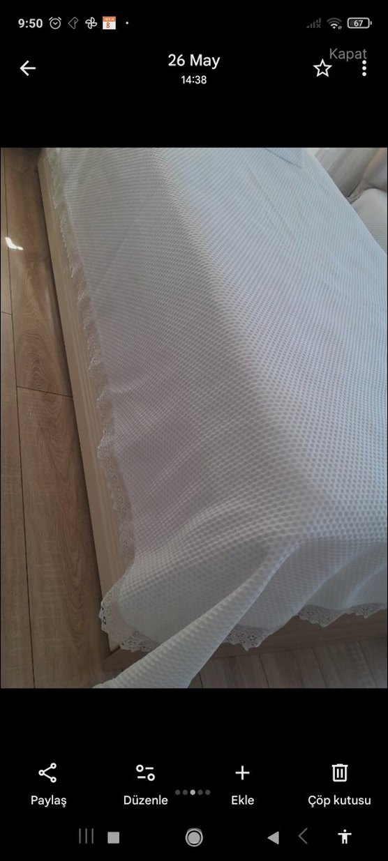 Beyaz Dantelli Yatak Örtüsü - Görsel 2