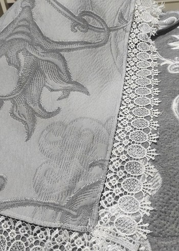 Gri Nakışlı Yatak Örtüsü - Görsel 6