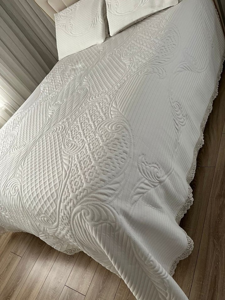 çift kişilik yatak örtüsü kabartmali kumaş - Görsel 5