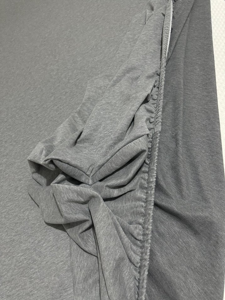 Gri Düz Desen Çarşa lastikli çift kişilik - Görsel 2