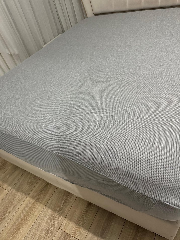 Gri Düz Desen Çarşa lastikli çift kişilik - Görsel 3