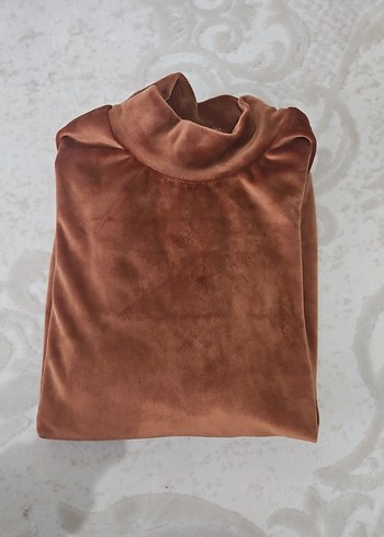 Kadın Kahverengi Süet Sweatshirt - Görsel 3