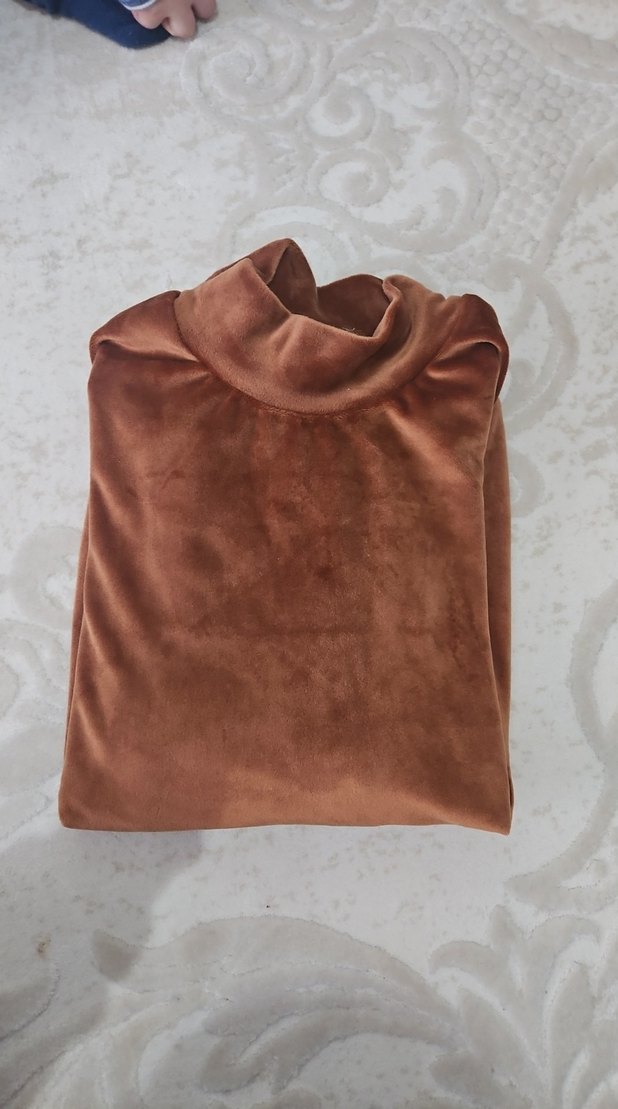 Kadın Kahverengi Süet Sweatshirt - Görsel 3