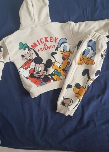 Bebek Erkek Kapüşonlu Sweatshirt ve Baskılı Pantolon - Görsel 2