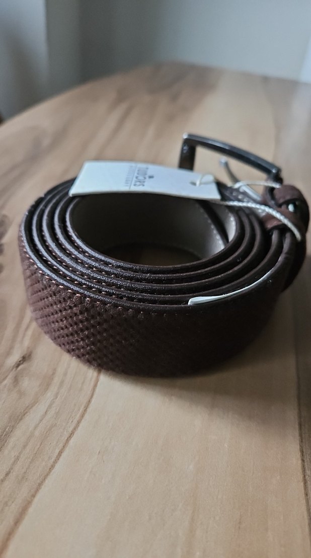 Tudors Erkek Koyu Kahverengi Minimalist Kemer - Görsel 3