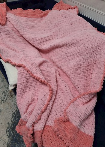 Pembe Örgü Çocuk Battaniyesi - Görsel 5