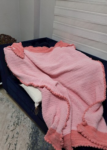 Pembe Örgü Çocuk Battaniyesi - Görsel 7
