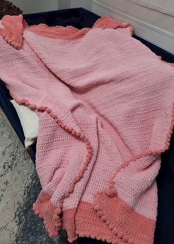 Pembe Örgü Çocuk Battaniyesi - Görsel 3