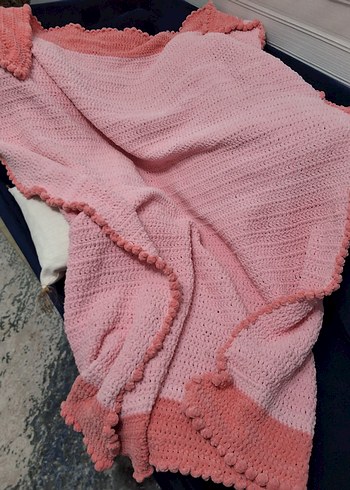 Pembe Örgü Çocuk Battaniyesi - Görsel 4