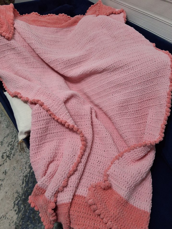 Pembe Örgü Çocuk Battaniyesi - Görsel 5