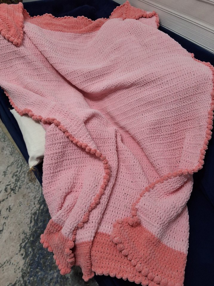 Pembe Örgü Çocuk Battaniyesi - Görsel 4