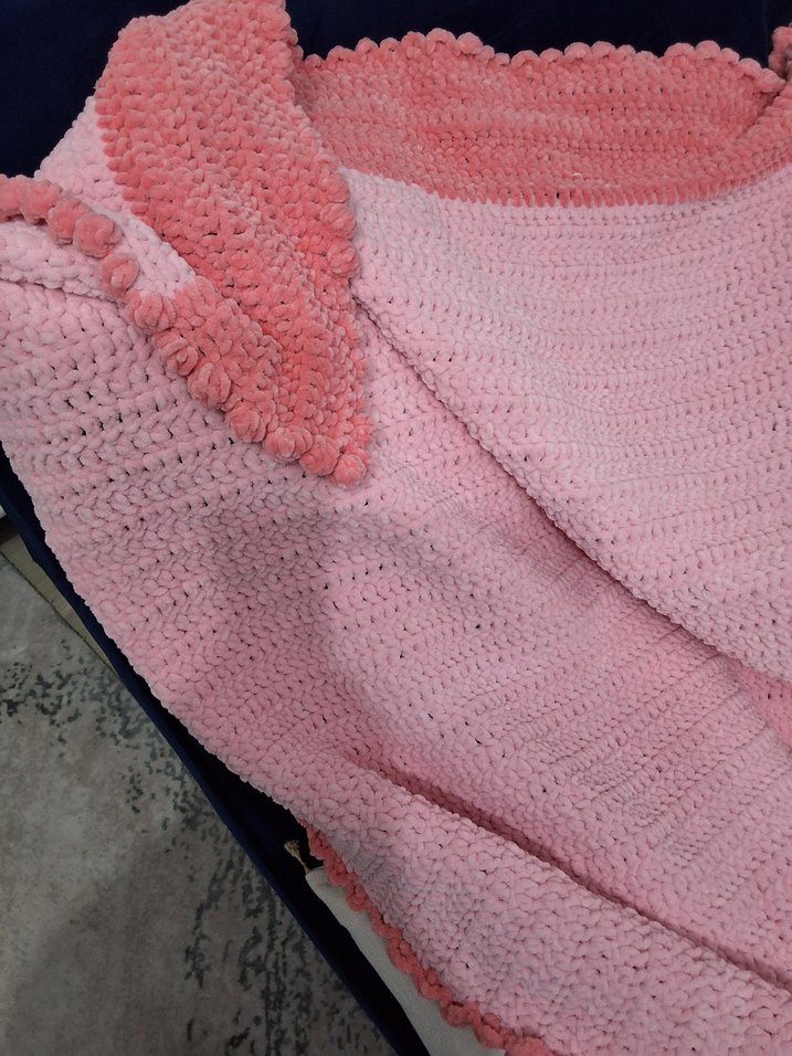 Pembe Örgü Çocuk Battaniyesi - Görsel 2