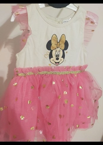 LC Waikiki Lcw Kız Çocuk Pembe Fırfırlı Elbise ve Taç