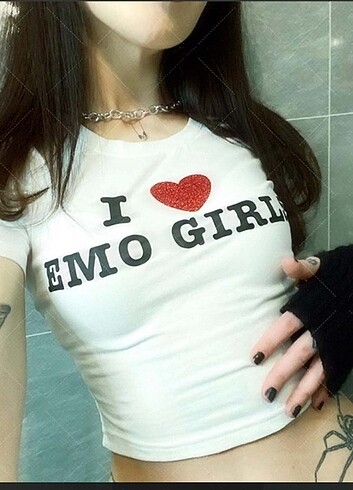 I love emo girl tshirt-crop 