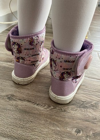 Kız Çocuk Unicorn Baskılı Pembe Bot - Görsel 5
