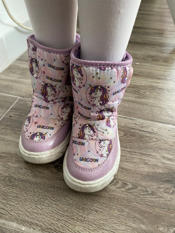 Kız Çocuk Unicorn Baskılı Pembe Bot - Görsel 4