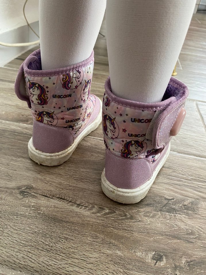 Kız Çocuk Unicorn Baskılı Pembe Bot - Görsel 5