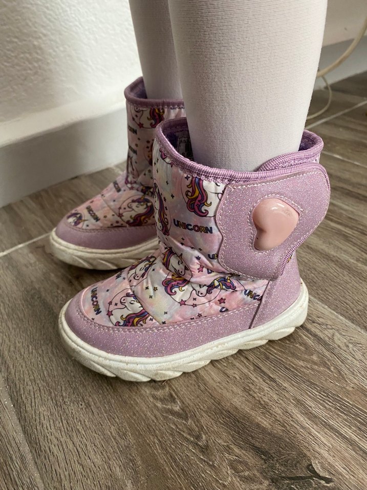 Kız Çocuk Unicorn Baskılı Pembe Bot - Görsel 3