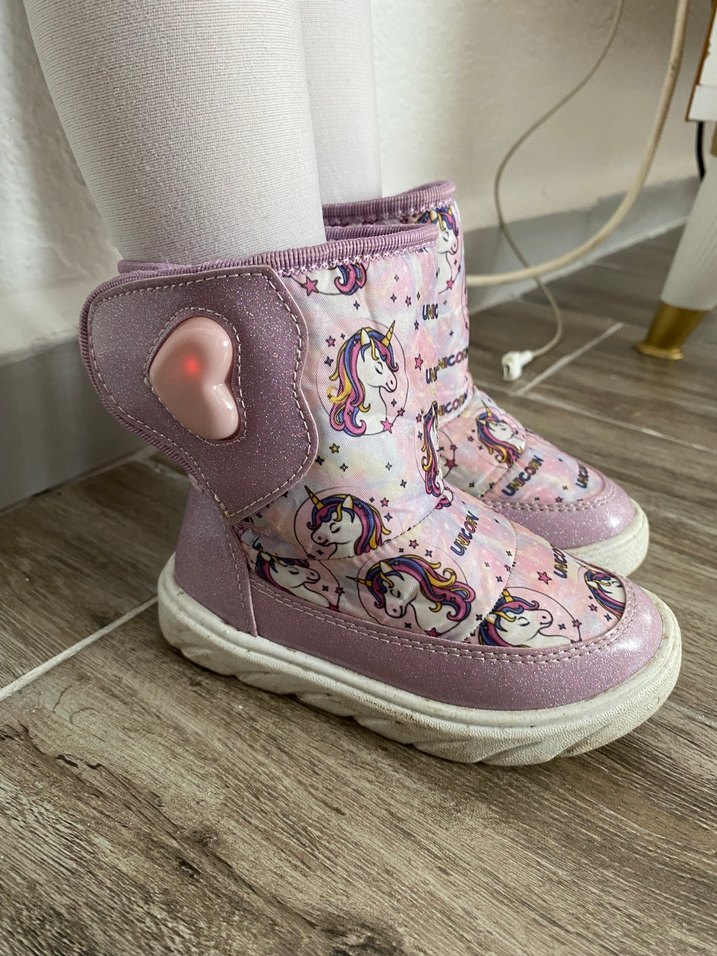 Kız Çocuk Unicorn Baskılı Pembe Bot - Görsel 2