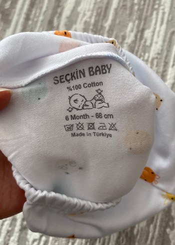 6-9 Ay Beden beyaz Renk Patikli pantolon