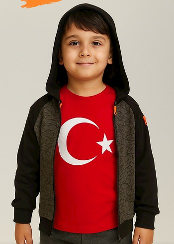 Bayrak baskılı Çocuk Tişörtü