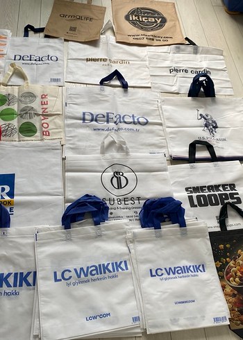 Beyaz Baskılı Kadın Tote Çanta Velcro - Görsel 3